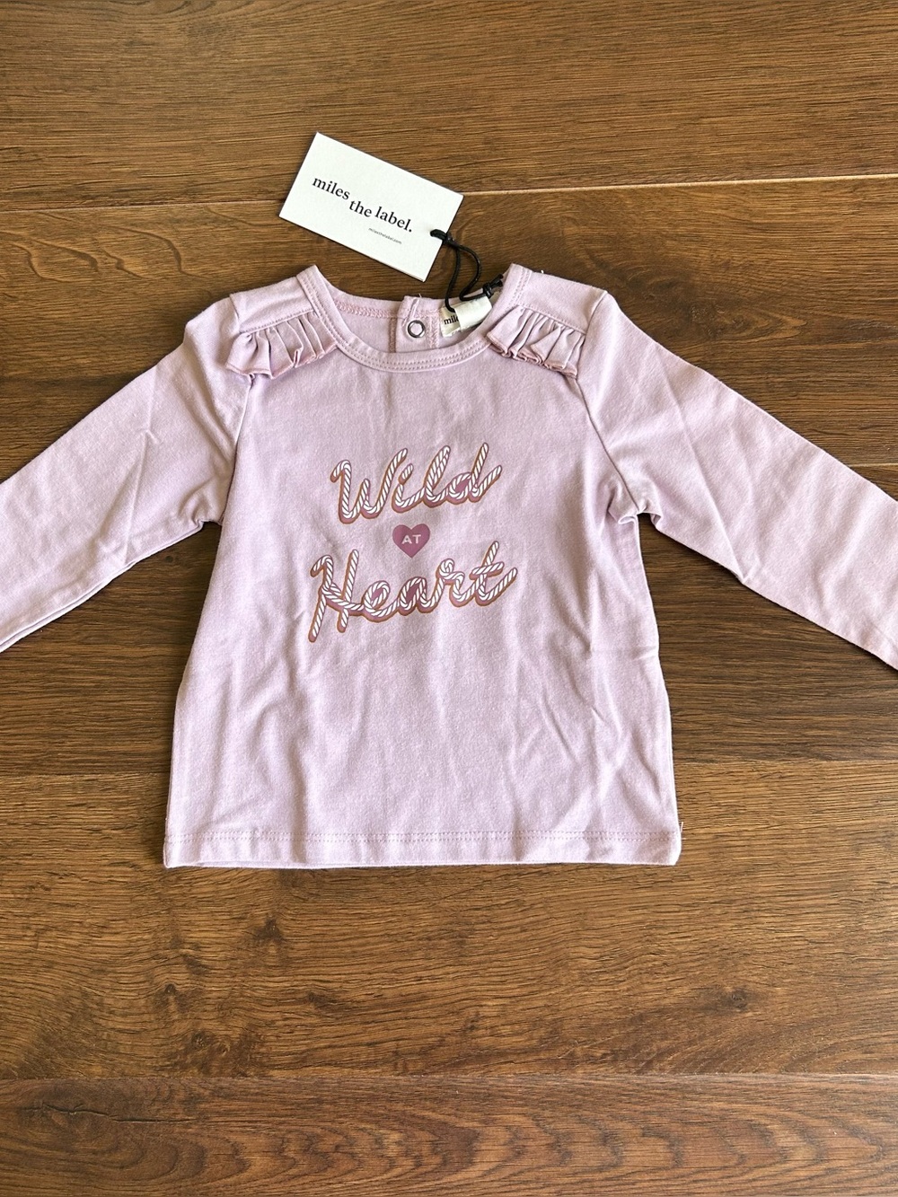 Miles the Label Purple Ruffle Shoulder Long Sleeve Top 9m